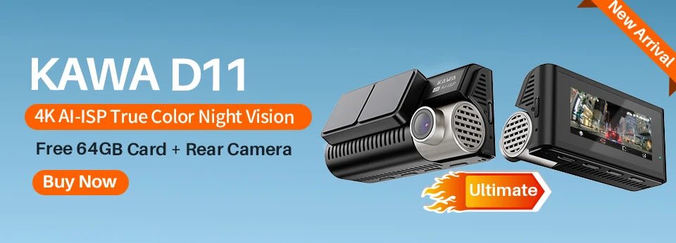 2K Dash Camera For Car DVR Dash Cam In The Car KAWA D5 Video Recorder Emergency Voice Control Night Vision WiFi APP Monitor WDR - XS - ORIZED