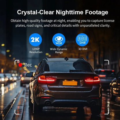 2K Dash Camera For Car DVR Dash Cam In The Car KAWA D5 Video Recorder Emergency Voice Control Night Vision WiFi APP Monitor WDR - XS - ORIZED