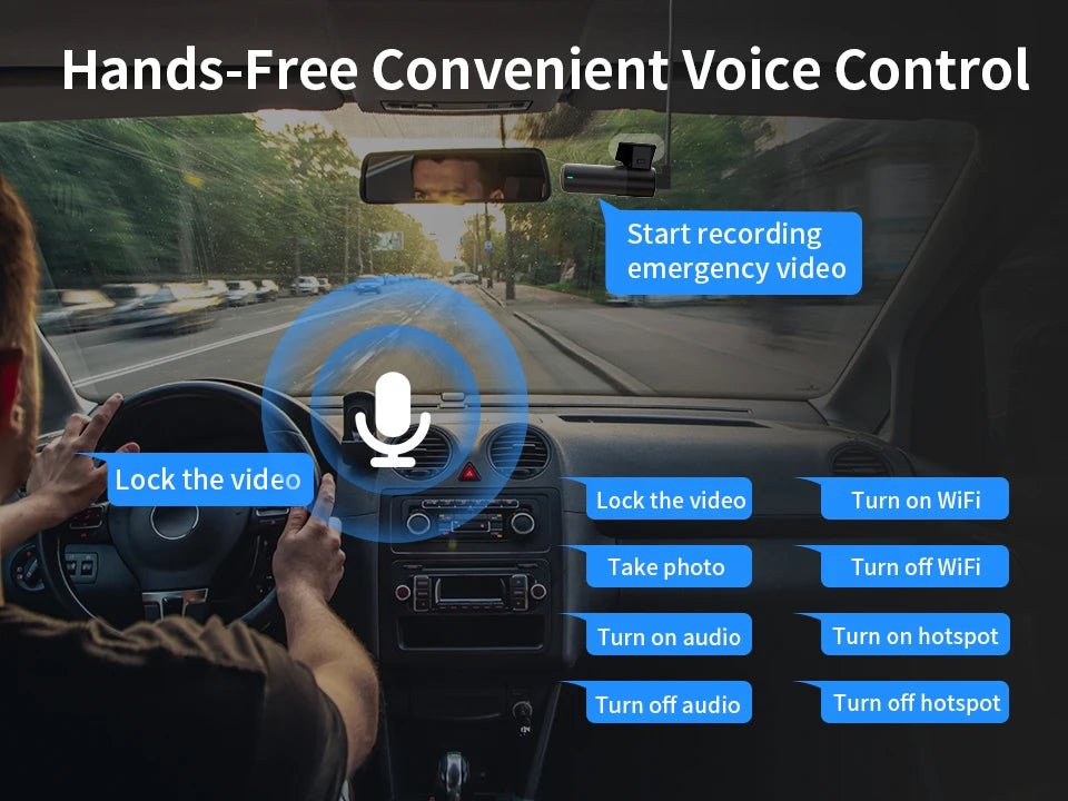 2K Dash Camera For Car DVR Dash Cam In The Car KAWA D5 Video Recorder Emergency Voice Control Night Vision WiFi APP Monitor WDR - XS - ORIZED