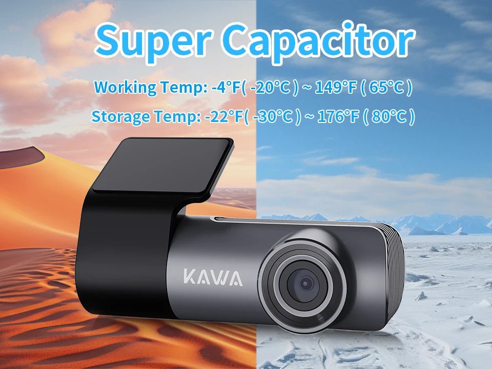 2K Dash Camera For Car DVR Dash Cam In The Car KAWA D5 Video Recorder Emergency Voice Control Night Vision WiFi APP Monitor WDR - XS - ORIZED