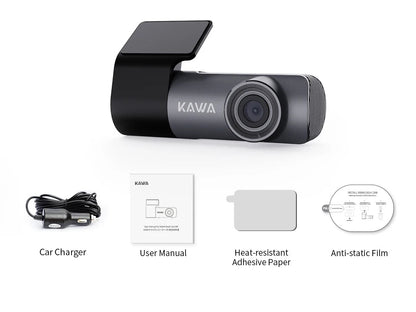 2K Dash Camera For Car DVR Dash Cam In The Car KAWA D5 Video Recorder Emergency Voice Control Night Vision WiFi APP Monitor WDR - XS - ORIZED