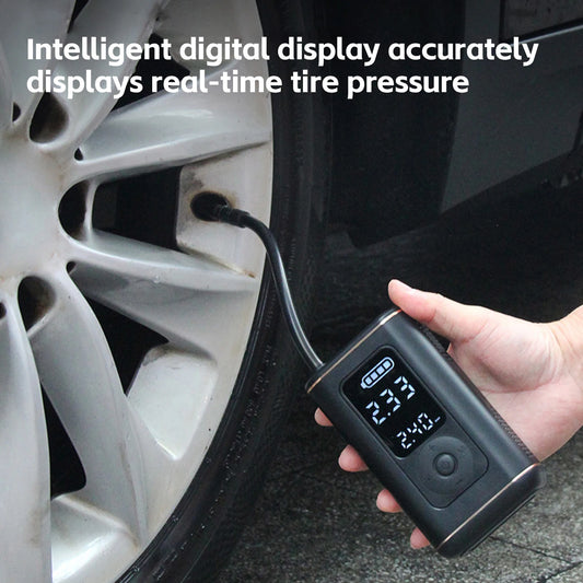Portable Tire Inflator Cordless Car Tire Air Pump Portable Tire Inflator with Digital Pressure Gauge for Bike Car Motorcycle