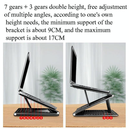 NNEIDS Portable Laptop Stand - Adjustable Height Foldable Heat Dissipation - Elegant Black - XS - ORIZED