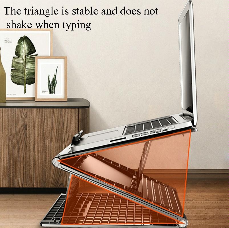NNEIDS Portable Laptop Stand - Adjustable Height Foldable Heat Dissipation - Elegant Black - XS - ORIZED