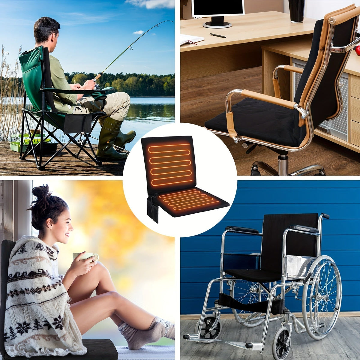 Portable Heated Foldable Seat Cushion with USB Power - XS - ORIZED