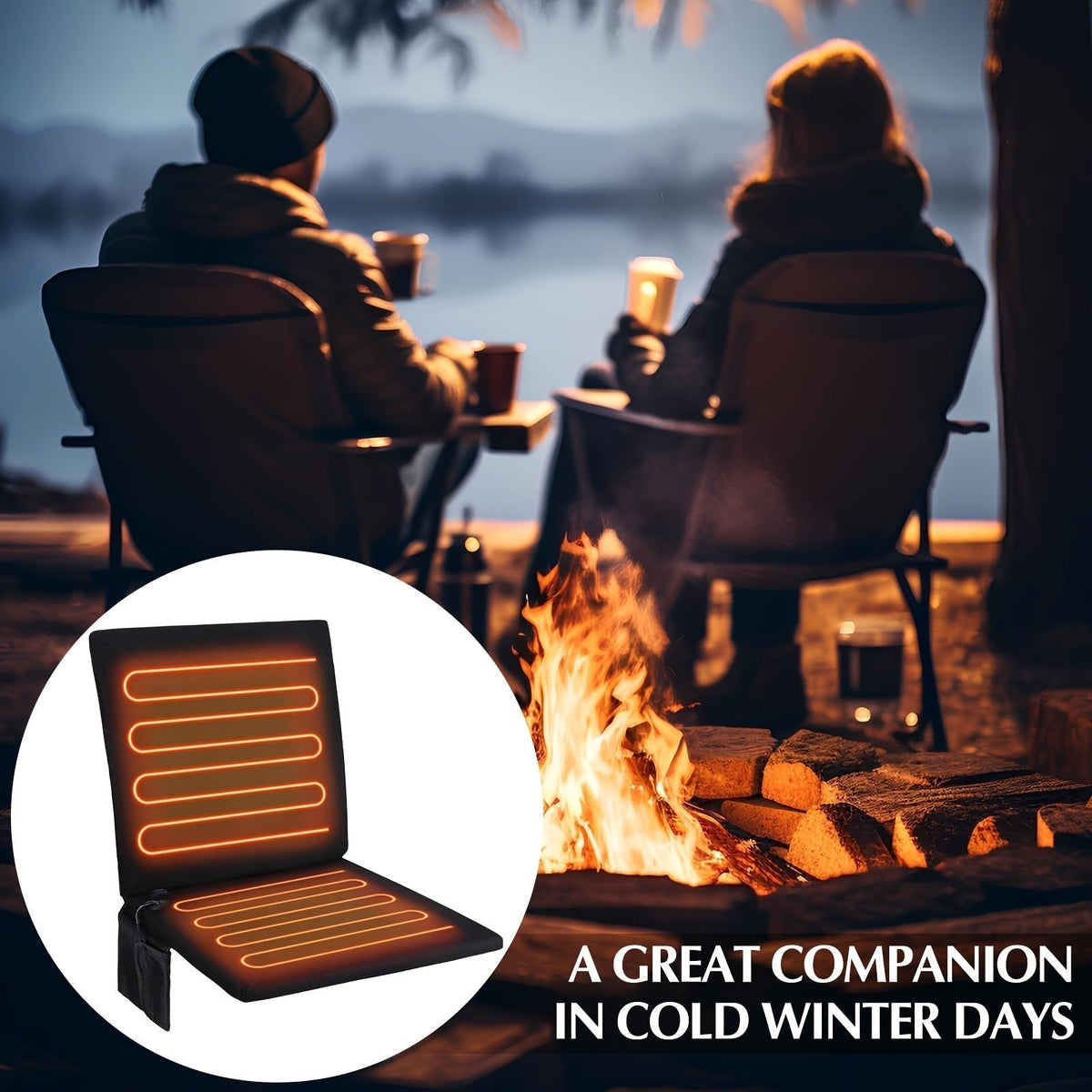 Portable Heated Foldable Seat Cushion with USB Power - XS - ORIZED
